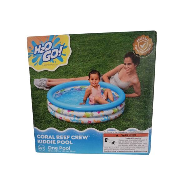 New 40" CORAL REEF INFLATABLE Child Swimming Pool Fish Tropical Ages 2 Yr+ w Box - Picture 7 of 13